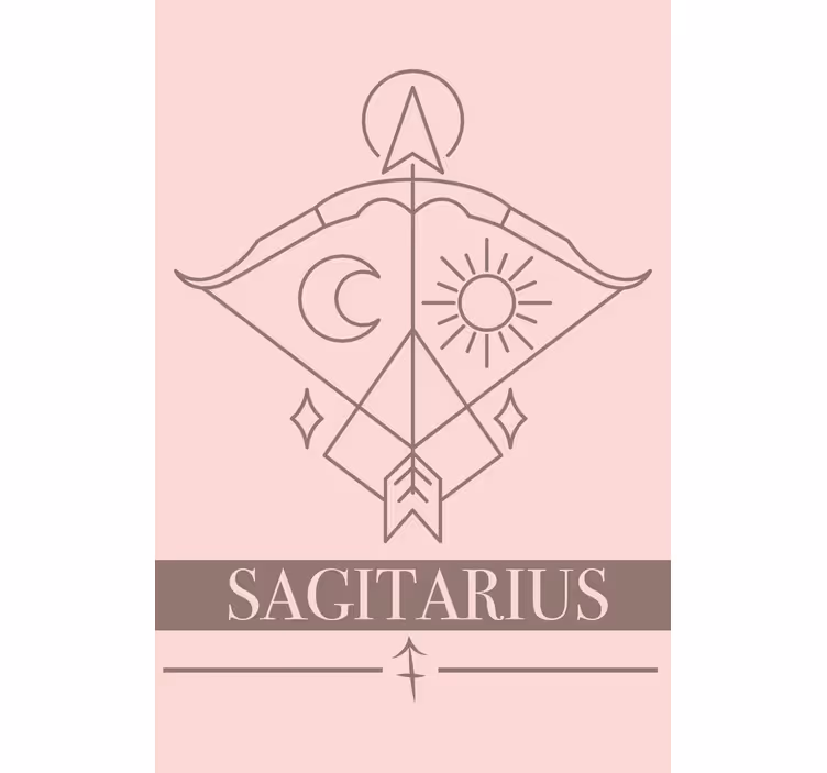 Roleta do salonu z różowym znakiem zodiaku strzelca - TenStickers