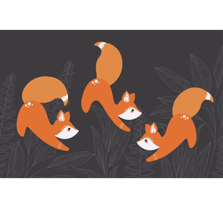Roleta do salonu w skandynawskie lisy w lesie - TenStickers