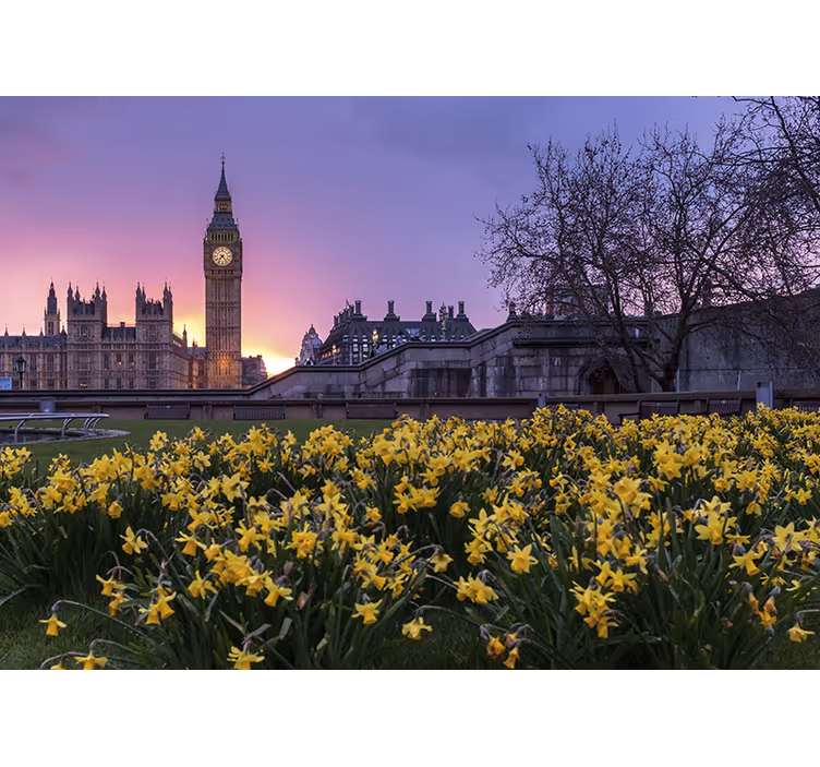 Roleta do sypialni big ben w promieniach słońca - TenStickers