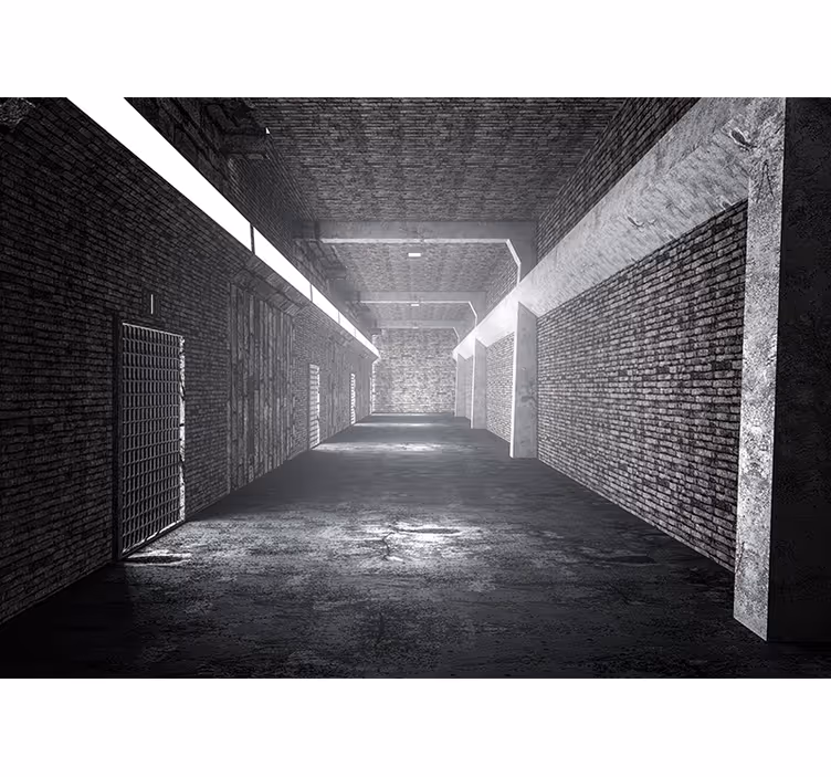 Roleta do sypialni tunel z cegieł 3d - TenStickers