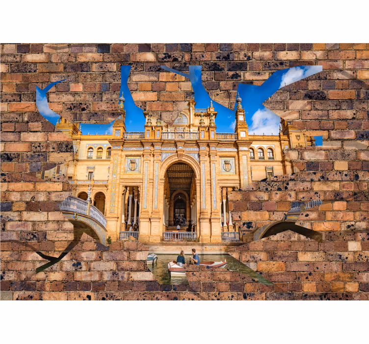 Roleta do sypialni z efektem 3d cegły w sevilli - TenStickers