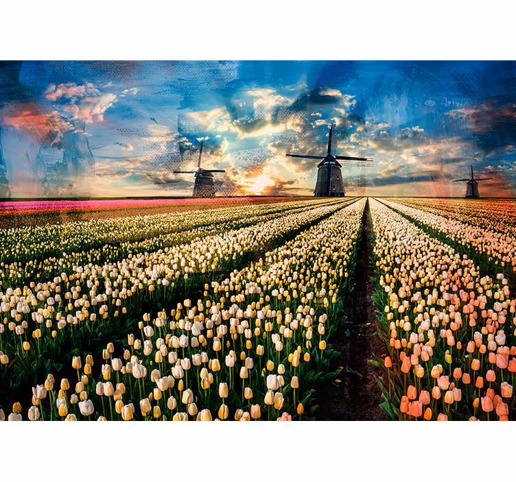 Roleta do sypialni z holenderskimi tulipanami - TenStickers