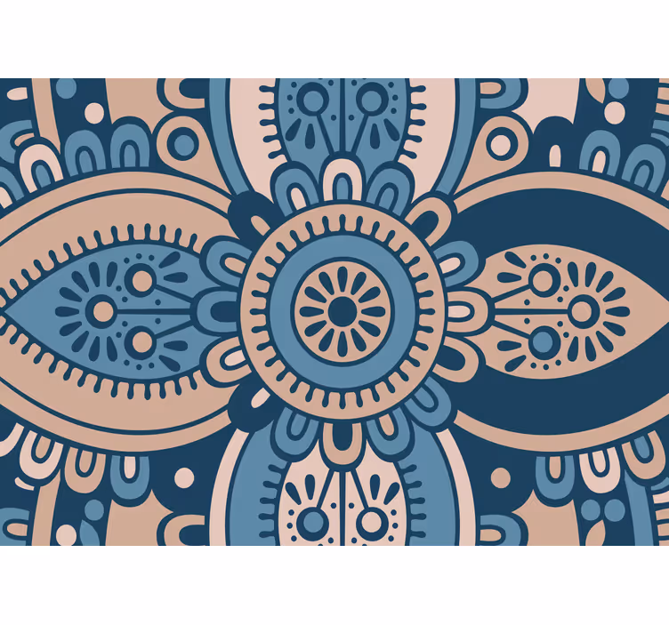 Roleta do sypialni niebieska kwiatowa mandala - TenStickers