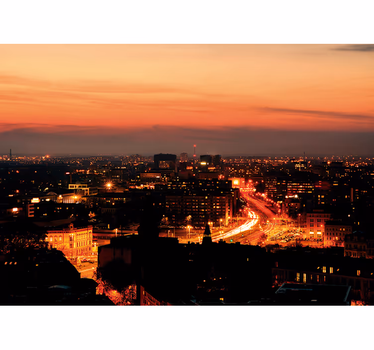 Roleta do sypialni panorama nocnego wrocławia - TenStickers