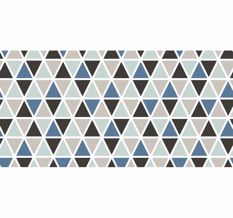 Szara roleta w szaro-niebieski geometryczny wzór - TenStickers