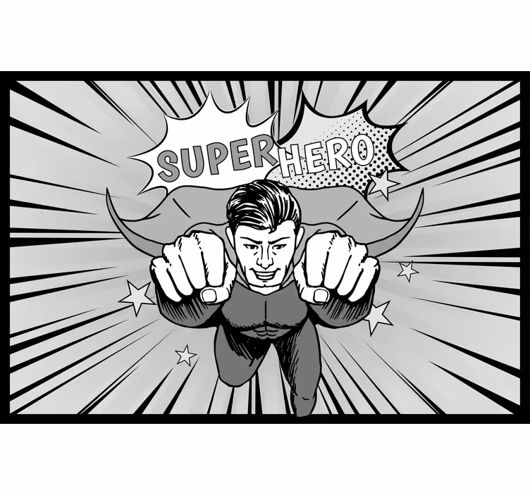 Szara roleta z fantastycznym wzorem superbohatera - TenStickers