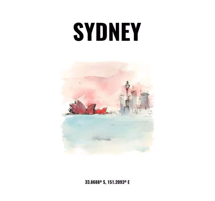 Roleta do salonu sydney współrzędne - TenStickers