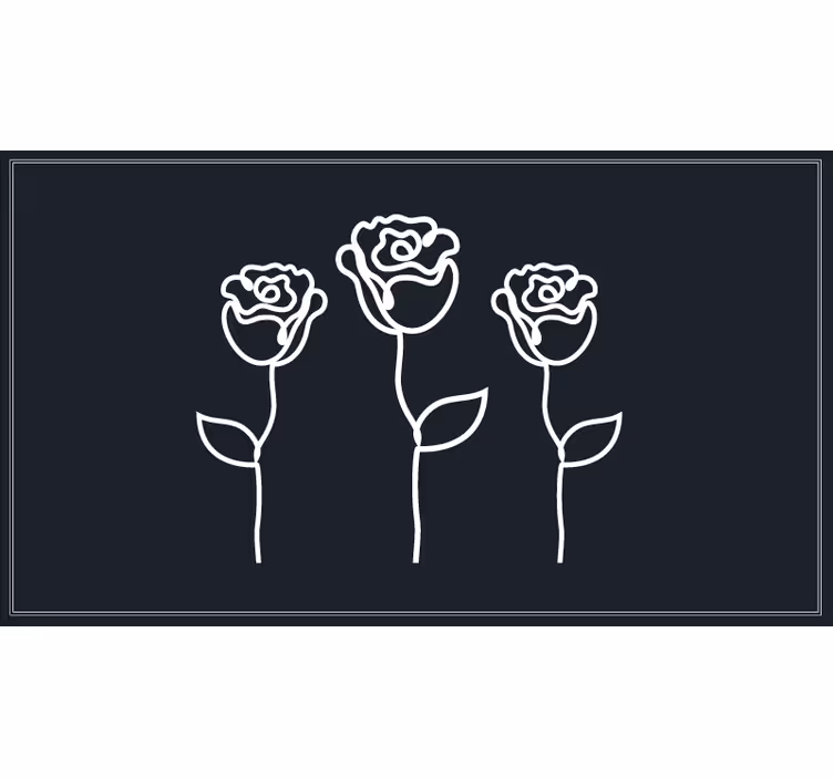 Roleta do sypialni z minimalistycznym rysunkiem róż - TenStickers