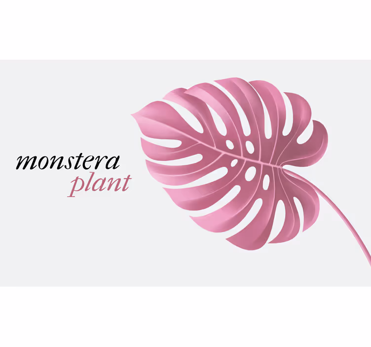 Roleta do sypialni w różowym minimalistycznym stylu monstera - TenStickers
