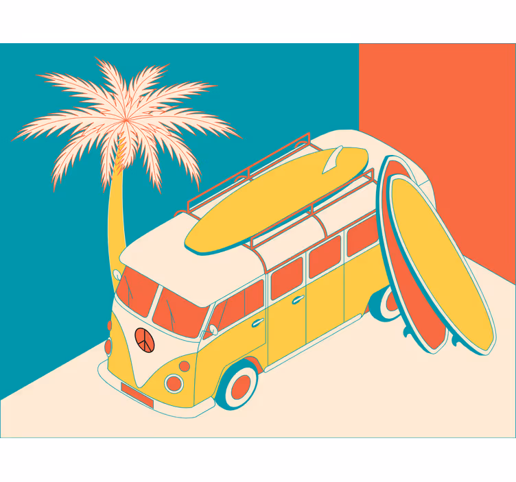 Roleta do sypialni hippi mini bus - TenStickers
