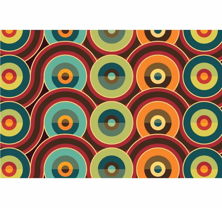 Roleta do sypialni w retro powtarzające się kółka - TenStickers
