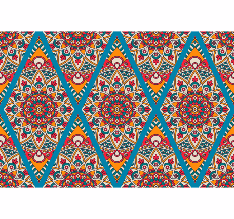Roleta do sypialni w ornamentalny kolorowy wzór vintage - TenStickers