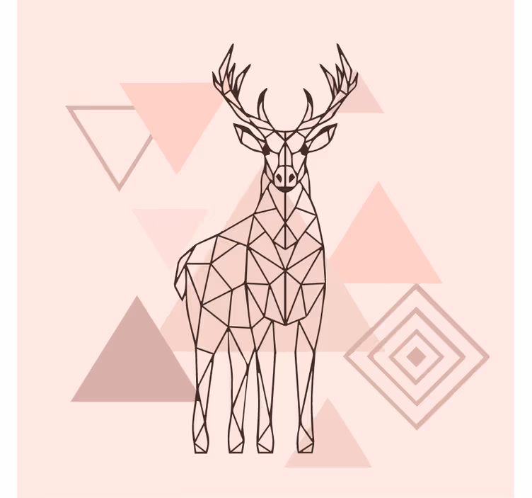 Roleta do sypialni w nordyckiego, poligonowego renifera - TenStickers