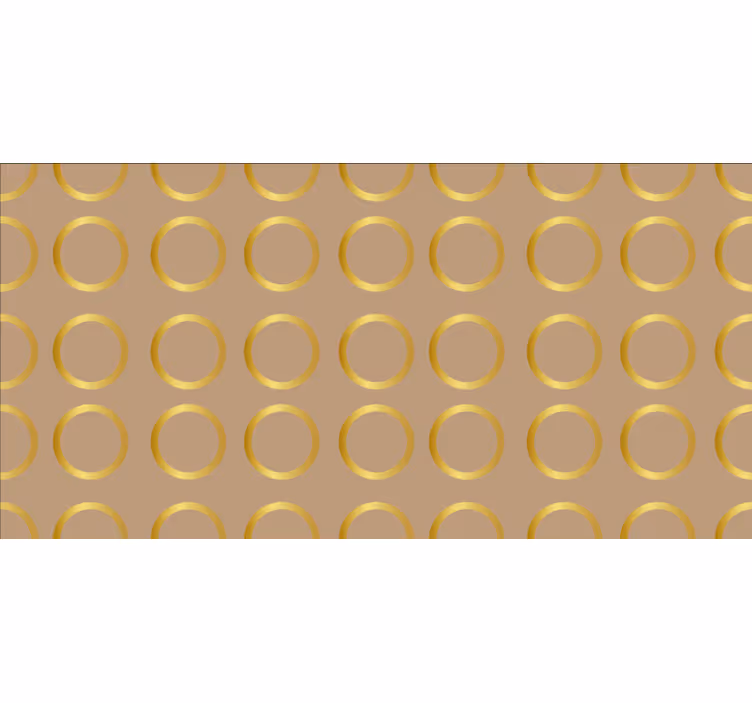 Roleta do sypialni w geometryczny wzór złotych kółek - TenStickers