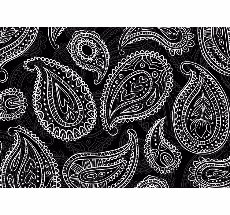 Roleta do sypialni w stylu boho czarno-biała - TenStickers