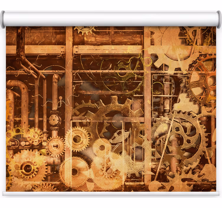 Roleta do sypialni złote retro rury 3d industrialne - TenStickers