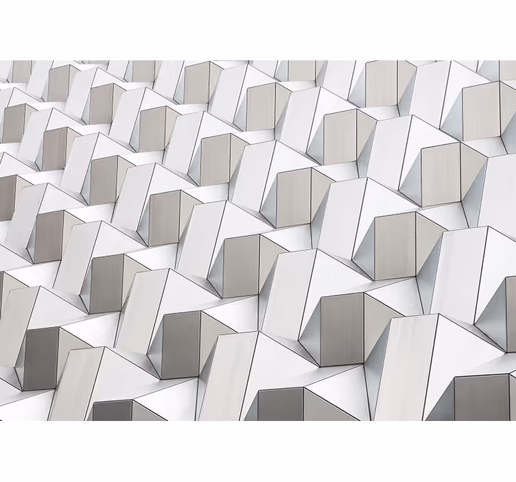 Biała roleta szara w 3d we wzór geometryczny - TenStickers