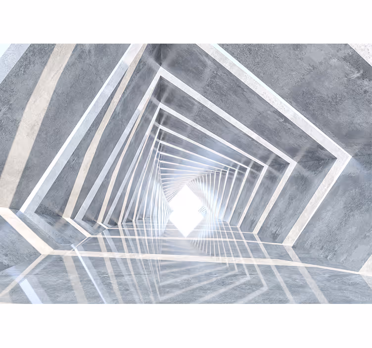 Biała roleta 3d geometrialny tunel - TenStickers