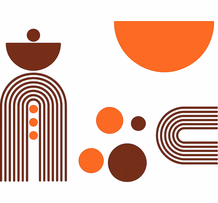 Roleta do salonu w abstrakcyjnej geometrii - TenStickers