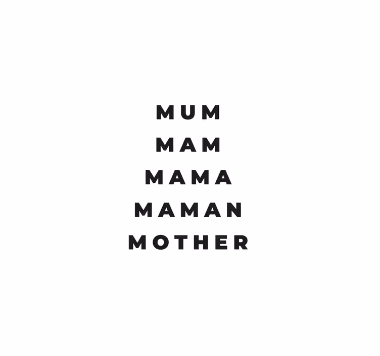 Roleta do salonu mama w różnych językach - TenStickers