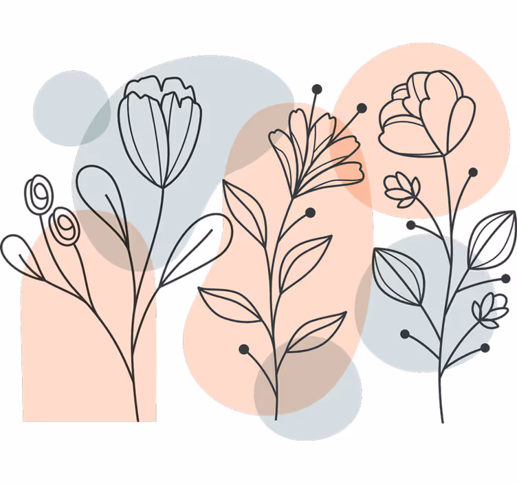 Roleta do sypialni kwiaty w stylu minimalistycznym - TenStickers