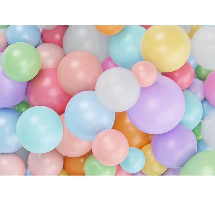 Roleta dla dzieci z 3d kolorowymi balonami pastelowymi - TenStickers
