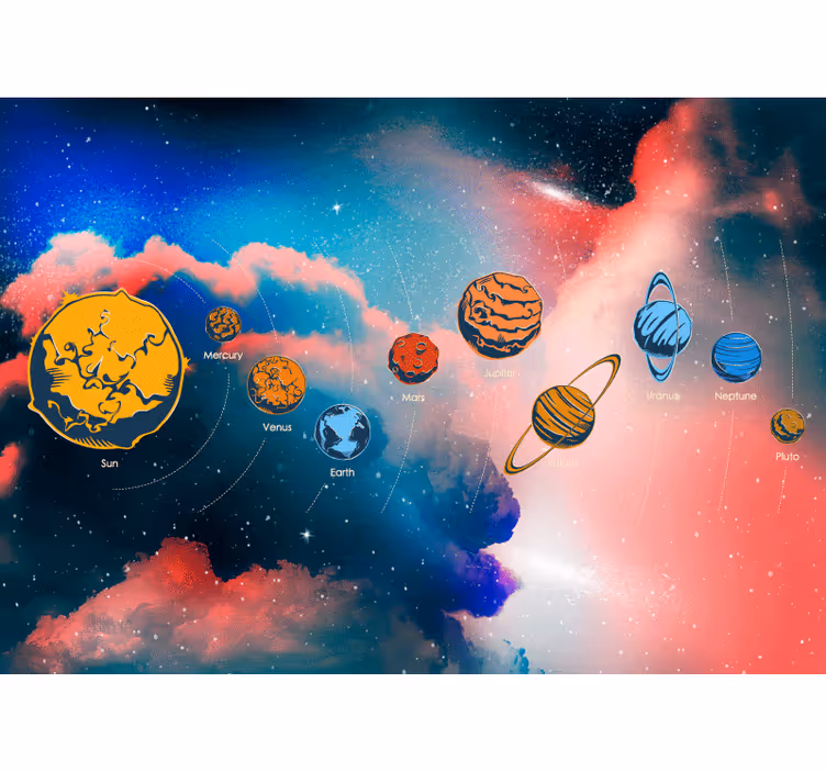 Roleta dla dzieci z nazwami planet w układzie słonecznym - TenStickers