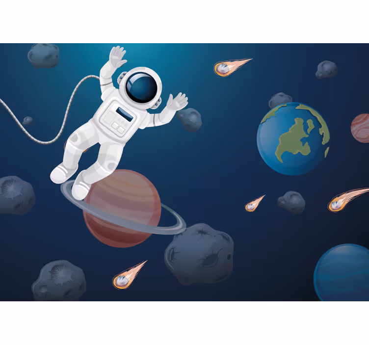 Roleta dla dzieci z latającym kosmonautą - TenStickers