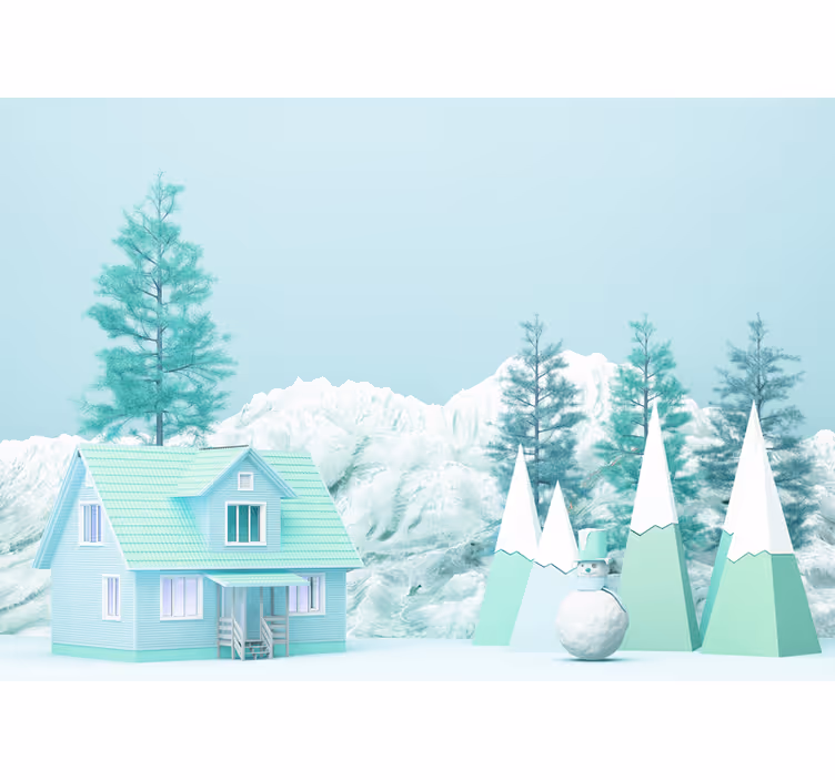 Roleta dla dzieci ilustracja farmy w lesie low poly - TenStickers