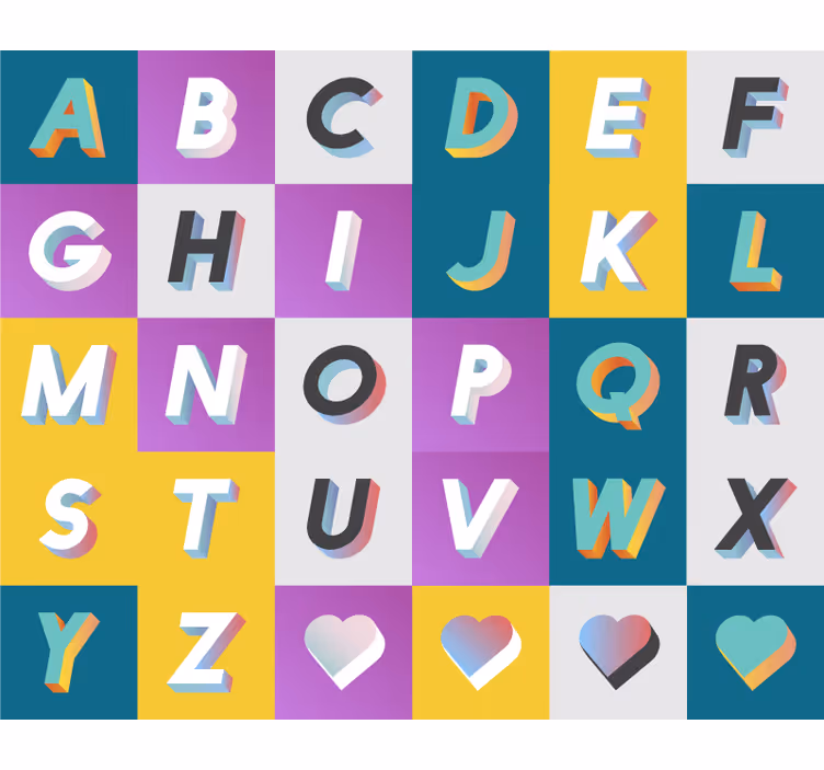 Roleta dla dzieci kolorowa strefa z alfabetem - TenStickers