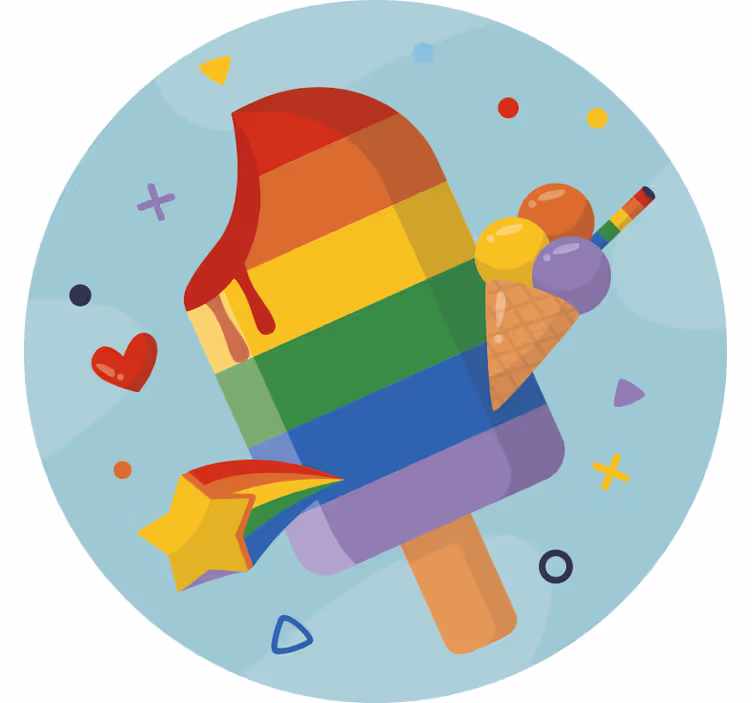 Roleta dla dzieci z tęczowymi lodami na patyku - TenStickers
