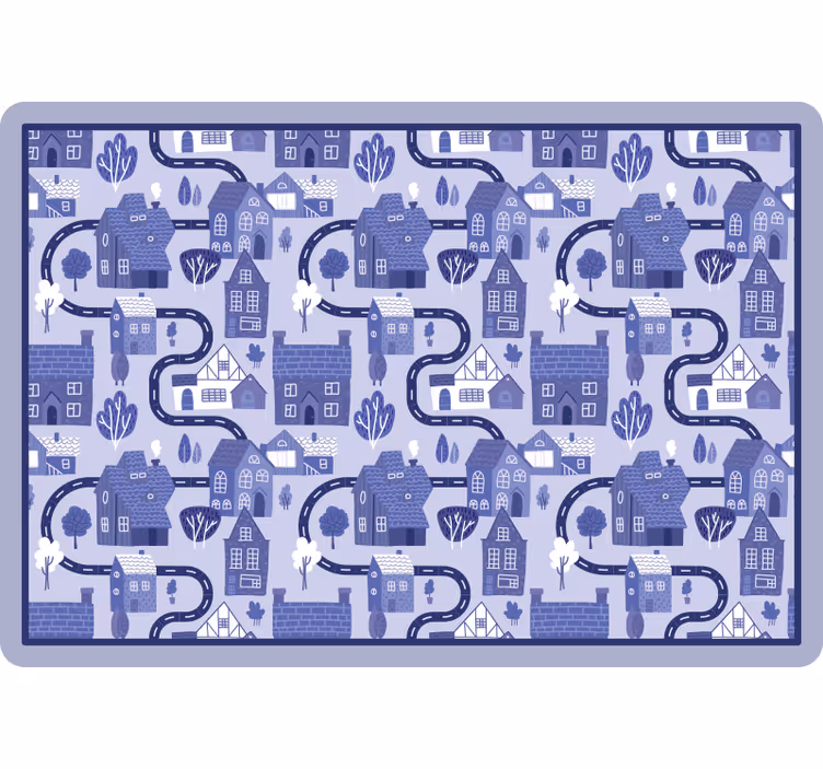 Roleta dla dzieci w niebieskiej wiosce nordyckiej - TenStickers
