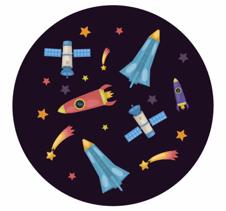 Roleta dla dzieci z rakietami i planetami - TenStickers