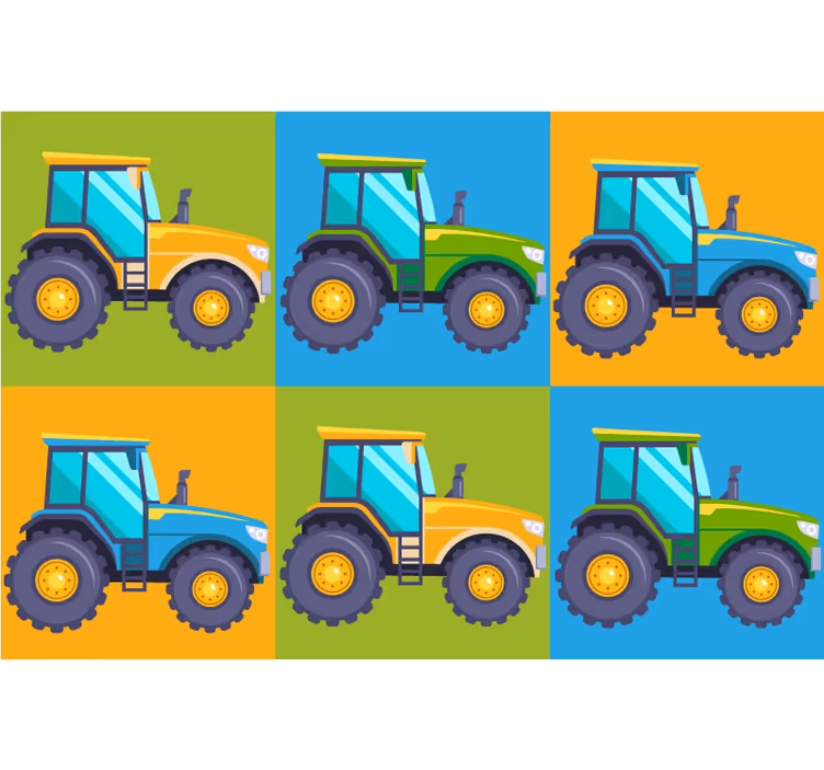 Roleta dla dzieci w wielokolorowe traktory - TenStickers