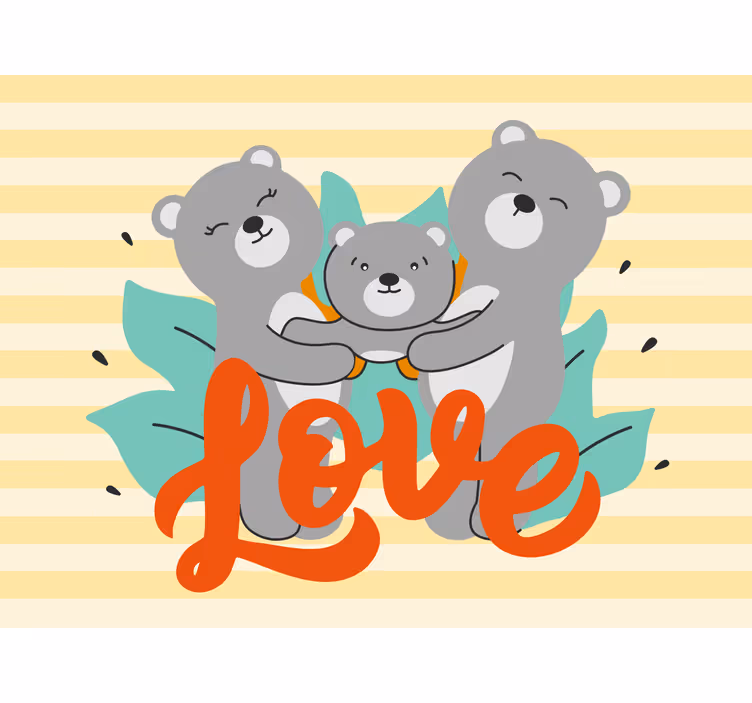 Roleta dla dzieci z trzema uroczymi niedźwiadkami - TenStickers