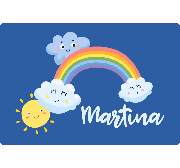 Roleta dla dzieci chmury i tęcza z imieniem - TenStickers