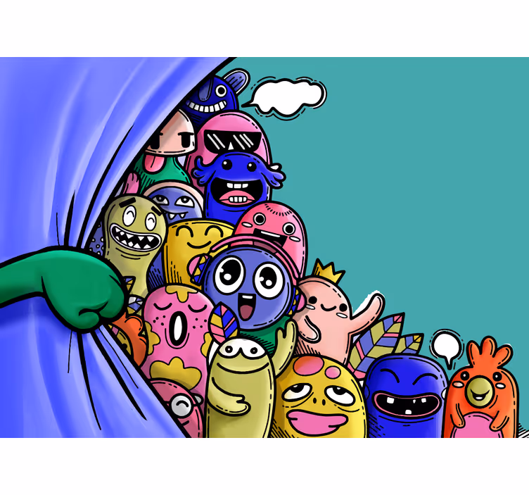 Roleta dla dzieci z zabawnymi potworami - TenStickers