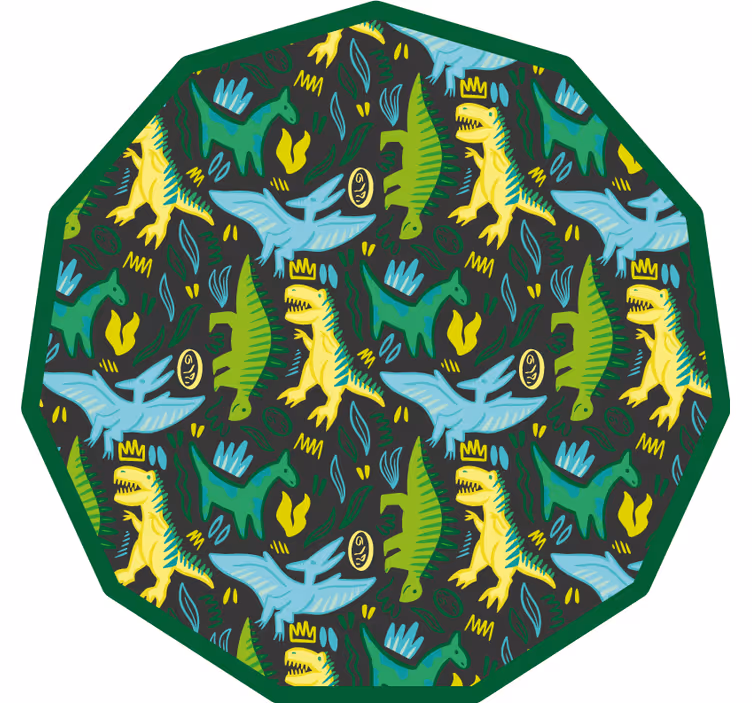 Roleta dla dzieci w zielone dinozaury z printami - TenStickers