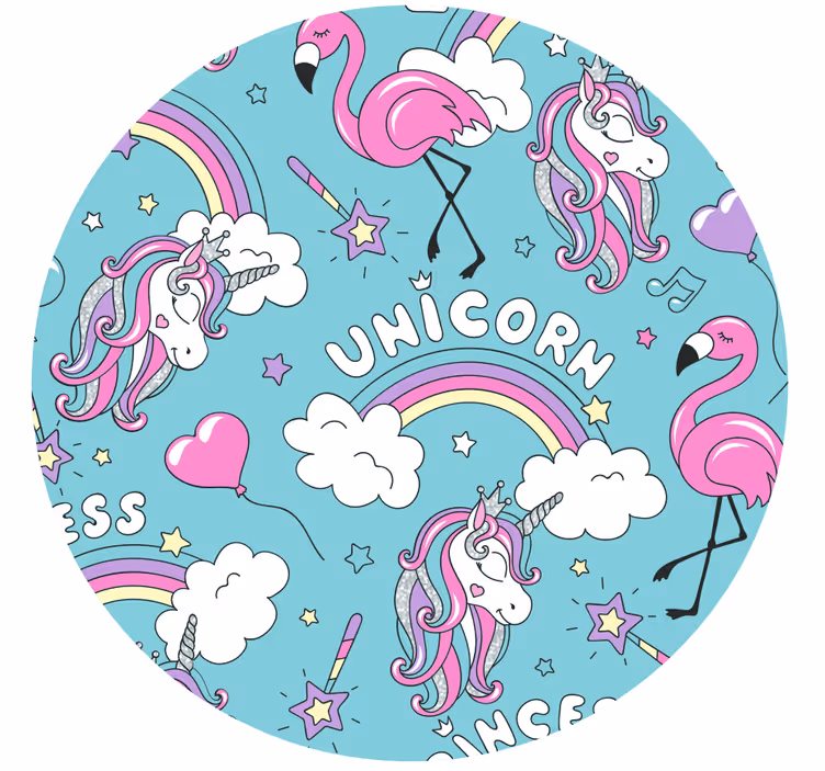 Roleta dla dzieci z jednorożcem i tęczowym flamingiem - TenStickers