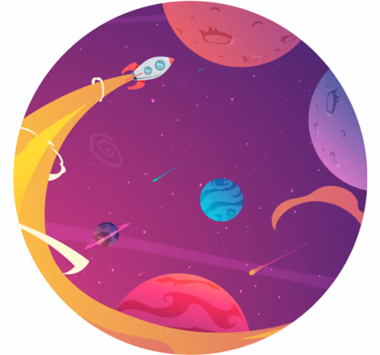 Roleta dla dzieci z rysunkiem rakiety w kosmosie - TenStickers