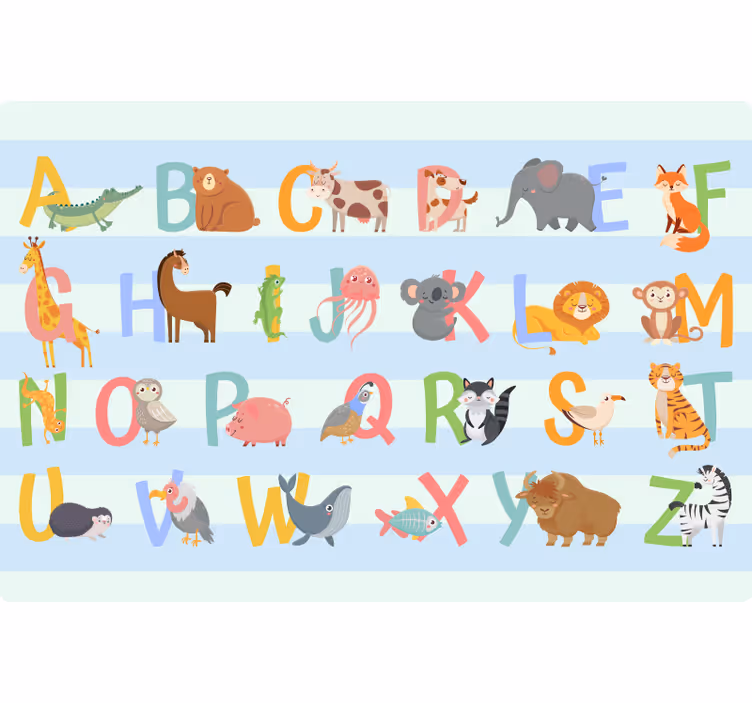 Roleta dla dzieci alfabet z figurami - TenStickers