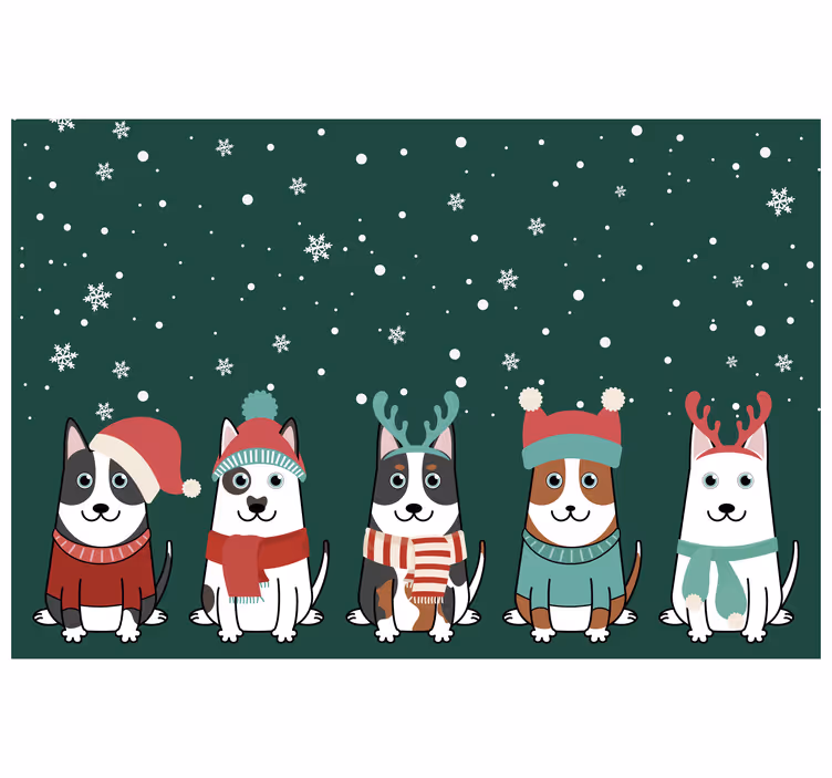Roleta dla dzieci z psami świątecznymi - TenStickers