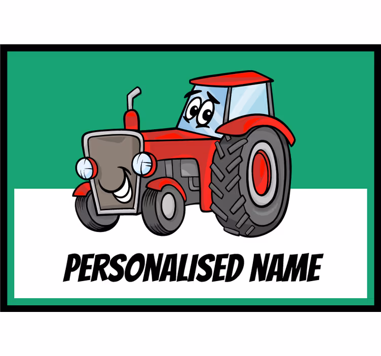 Roleta dla dzieci z personalizowanym czerwonym traktorem - TenStickers