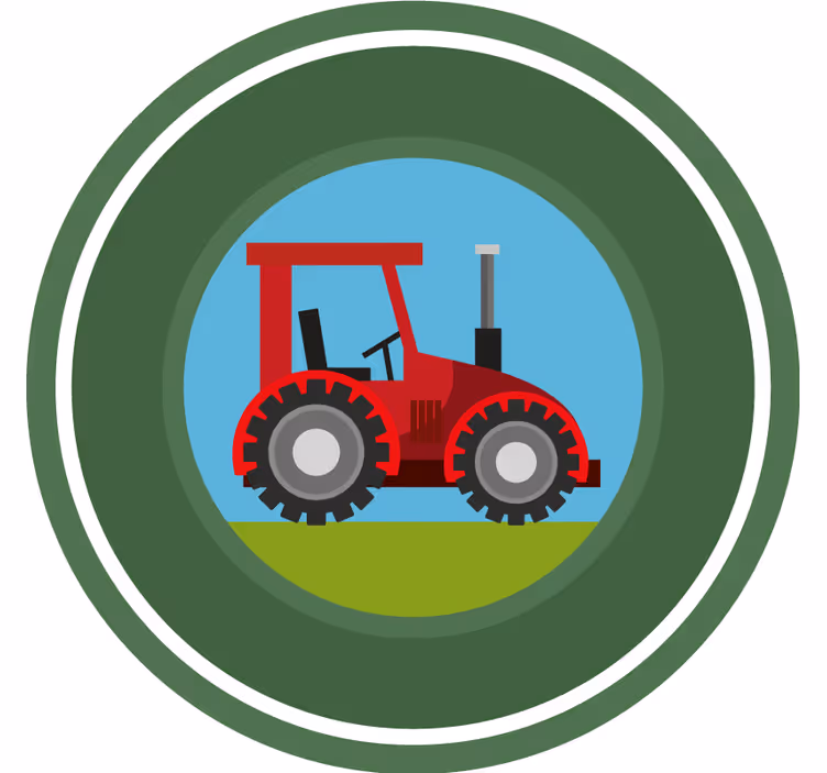 Roleta dla dzieci z zielonym traktorem w kółko - TenStickers