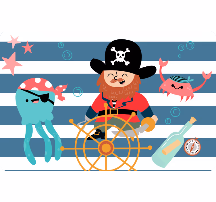 Roleta dla dzieci mapa skarbów piratów - TenStickers
