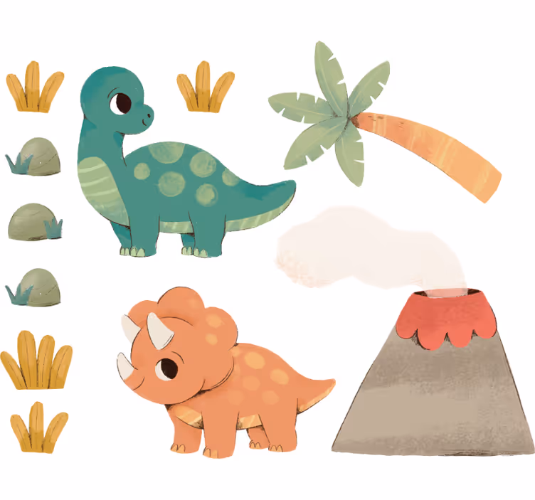Roleta dla dzieci w akwarelowe dinozaury - TenStickers