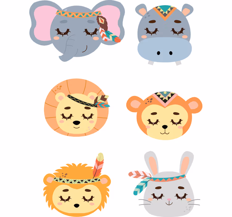 Roleta dla dzieci w żółte i szare zwierzęta dżungli - TenStickers