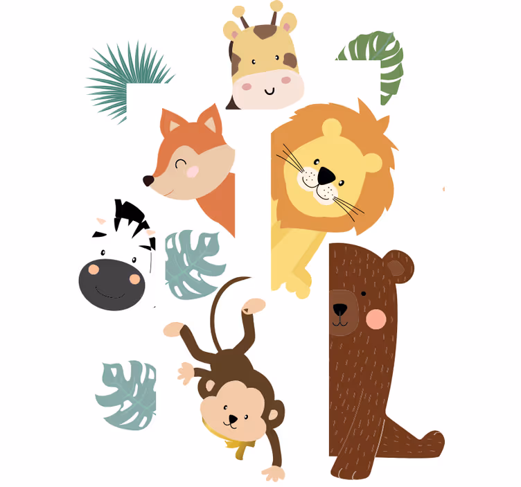 Roleta dla dzieci z motywem zwierząt przy drzwiach - TenStickers