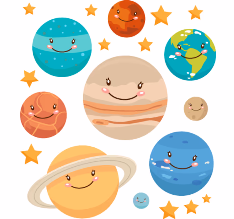 Roleta dla dzieci z naklejkami planet układu słonecznego - TenStickers