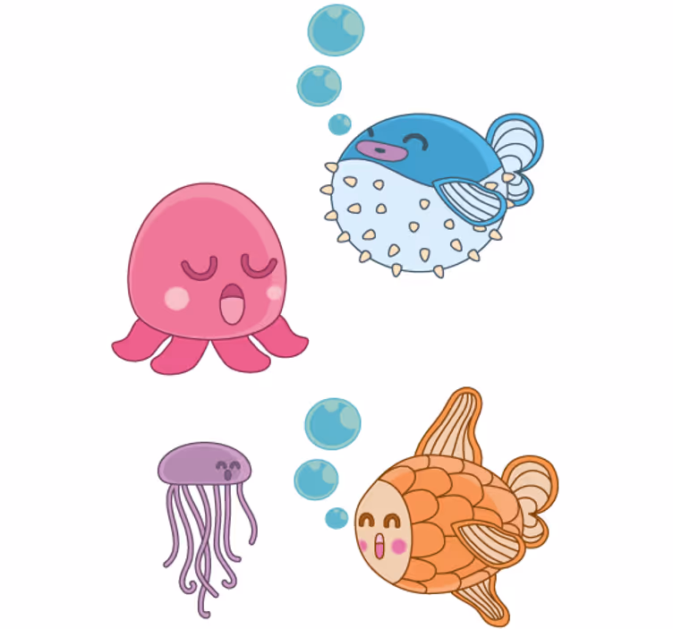 Roleta dla dzieci z ilustracją rybek - TenStickers